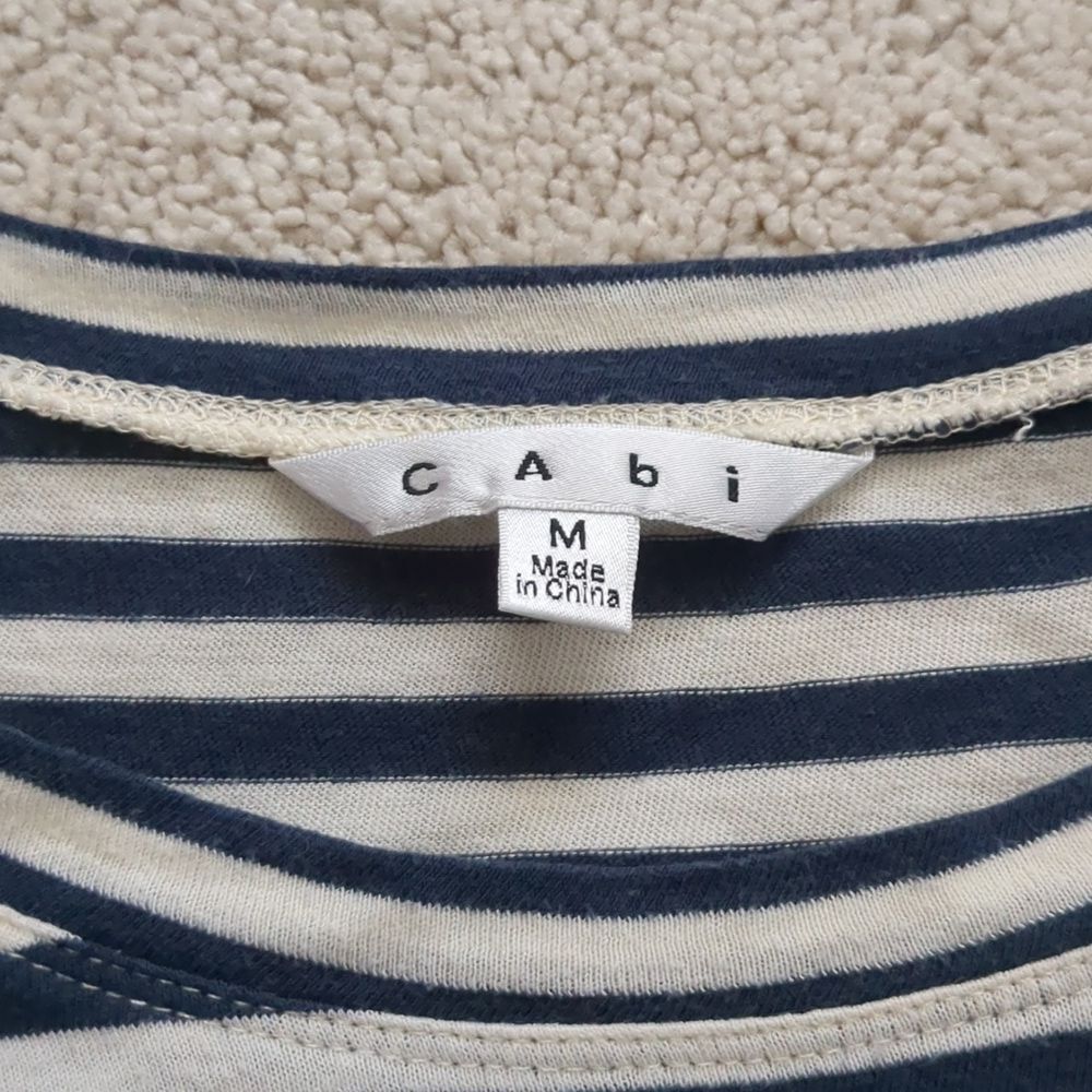 Cabi Asymmetrical Hem Striped Top Size M - Picture 3 of 7